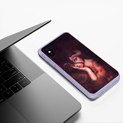 Чехол iPhone XS Max матовый Альбедо, цвет: 3D-светло-сиреневый — фото 2