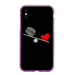 Чехол iPhone XS Max матовый Слушай Сердце, цвет: 3D-фиолетовый
