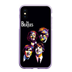 Чехол iPhone XS Max матовый The Beatles, цвет: 3D-светло-сиреневый