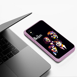 Чехол iPhone XS Max матовый The Beatles, цвет: 3D-сиреневый — фото 2