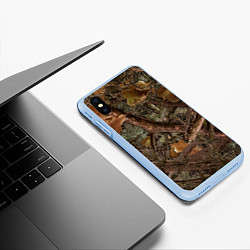 Чехол iPhone XS Max матовый Охотничий камуфляж, цвет: 3D-голубой — фото 2