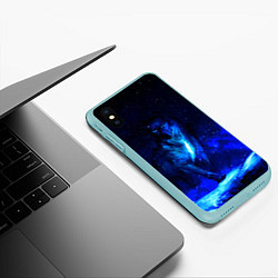 Чехол iPhone XS Max матовый Dark Wolf, цвет: 3D-мятный — фото 2