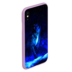 Чехол iPhone XS Max матовый Dark Wolf, цвет: 3D-сиреневый — фото 2