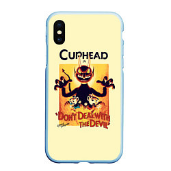 Чехол iPhone XS Max матовый Cuphead, цвет: 3D-голубой