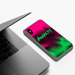 Чехол iPhone XS Max матовый CS GO NEON REVOLUTION v2, цвет: 3D-темно-зеленый — фото 2