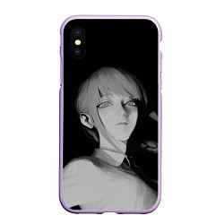 Чехол iPhone XS Max матовый Makima Chainsaw Man, цвет: 3D-сиреневый