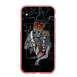 Чехол iPhone XS Max матовый The Skull King and Queen, цвет: 3D-баблгам