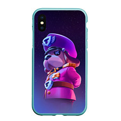 Чехол iPhone XS Max матовый ГЕНЕРАЛ ГАВС - BRAWL STARS, цвет: 3D-мятный