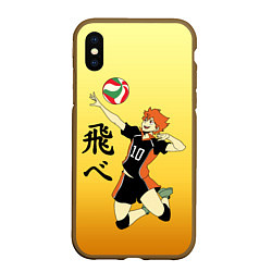 Чехол iPhone XS Max матовый Fly High Haikyuu!!, цвет: 3D-коричневый