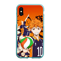 Чехол iPhone XS Max матовый ВОЛЕЙБОЛ!! HAIKYUU!!, цвет: 3D-мятный