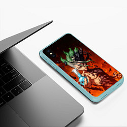 Чехол iPhone XS Max матовый Доктор Стоун, цвет: 3D-мятный — фото 2