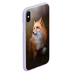 Чехол iPhone XS Max матовый Лиса-охотница, цвет: 3D-светло-сиреневый — фото 2