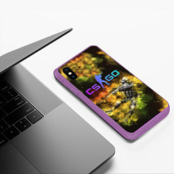 Чехол iPhone XS Max матовый CS GO Gold dust, цвет: 3D-фиолетовый — фото 2