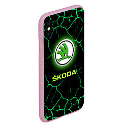 Чехол iPhone XS Max матовый SKODA, цвет: 3D-розовый — фото 2