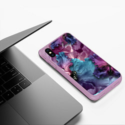 Чехол iPhone XS Max матовый Цветы, цвет: 3D-сиреневый — фото 2