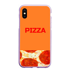 Чехол iPhone XS Max матовый Pizza, цвет: 3D-сиреневый