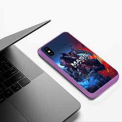 Чехол iPhone XS Max матовый Mass EFFECT Legendary ed, цвет: 3D-фиолетовый — фото 2