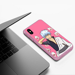 Чехол iPhone XS Max матовый Gintama Гинтама, цвет: 3D-розовый — фото 2