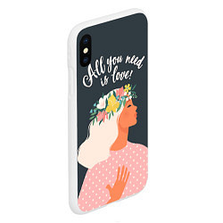 Чехол iPhone XS Max матовый All you need is love, цвет: 3D-белый — фото 2