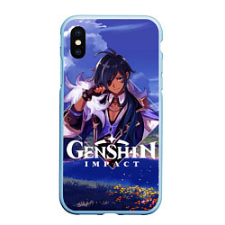 Чехол iPhone XS Max матовый Genshin impact Kaeya, цвет: 3D-голубой