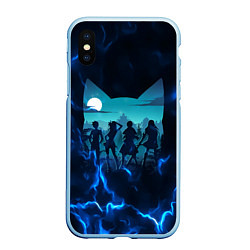 Чехол iPhone XS Max матовый Fairy tail Хвост Феи, цвет: 3D-голубой