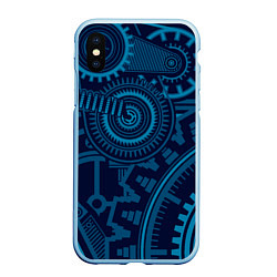 Чехол iPhone XS Max матовый Steampunk Mechanic Blue, цвет: 3D-голубой