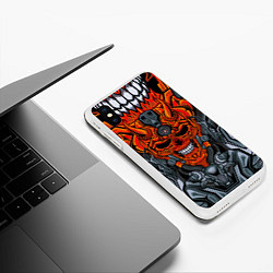 Чехол iPhone XS Max матовый CyberSkull, цвет: 3D-белый — фото 2