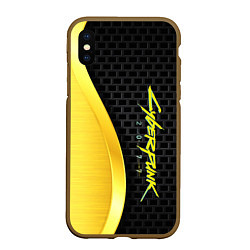 Чехол iPhone XS Max матовый Cyberpunk 2077 Exclusive S, цвет: 3D-коричневый