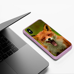 Чехол iPhone XS Max матовый Лисица, цвет: 3D-сиреневый — фото 2