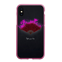 Чехол iPhone XS Max матовый Light your fire, цвет: 3D-малиновый