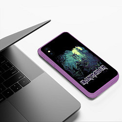 Чехол iPhone XS Max матовый IRON MAIDEN, цвет: 3D-фиолетовый — фото 2