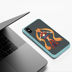 Чехол iPhone XS Max матовый Sailor Moon Сейлор Мун, цвет: 3D-мятный — фото 2