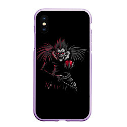 Чехол iPhone XS Max матовый Death Note, цвет: 3D-сиреневый