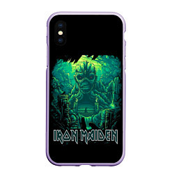 Чехол iPhone XS Max матовый IRON MAIDEN, цвет: 3D-светло-сиреневый