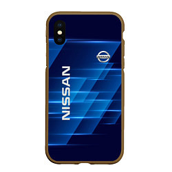 Чехол iPhone XS Max матовый Nissan, цвет: 3D-коричневый