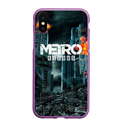 Чехол iPhone XS Max матовый Metro Exodus, цвет: 3D-фиолетовый