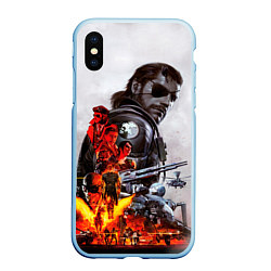 Чехол iPhone XS Max матовый Metal Gear, цвет: 3D-голубой