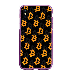 Чехол iPhone XS Max матовый БИТКОИН BITCOIN, цвет: 3D-фиолетовый