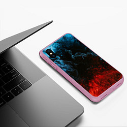 Чехол iPhone XS Max матовый Огонь И Вода, цвет: 3D-розовый — фото 2