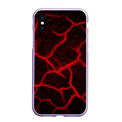 Чехол iPhone XS Max матовый ЛАВА ЛАВОВЫЕ ТРЕЩИНЫ LAVA, цвет: 3D-светло-сиреневый