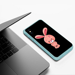 Чехол iPhone XS Max матовый ЗАЙЧИК, цвет: 3D-мятный — фото 2