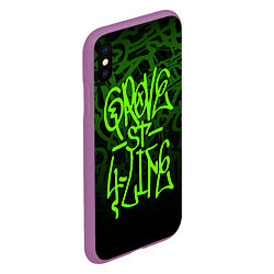 Чехол iPhone XS Max матовый ГТА GTA GROVE STREET 4 LIF, цвет: 3D-фиолетовый — фото 2