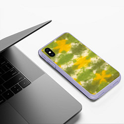 Чехол iPhone XS Max матовый Разводы краски, цвет: 3D-светло-сиреневый — фото 2