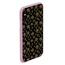 Чехол iPhone XS Max матовый Мантра ОМ, цвет: 3D-розовый — фото 2