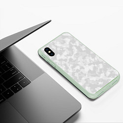 Чехол iPhone XS Max матовый СНЕЖНЫЙ КАМУФЛЯЖ, цвет: 3D-салатовый — фото 2