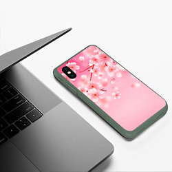 Чехол iPhone XS Max матовый САКУРА, цвет: 3D-темно-зеленый — фото 2