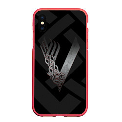 Чехол iPhone XS Max матовый ВИКИНГИ VIKINGS V, цвет: 3D-красный