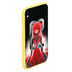 Чехол iPhone XS Max матовый Asuka Langley, цвет: 3D-желтый — фото 2