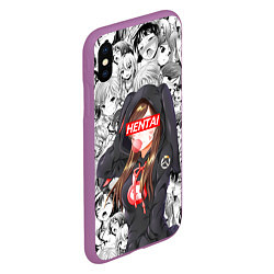 Чехол iPhone XS Max матовый Anime ahegao, цвет: 3D-фиолетовый — фото 2