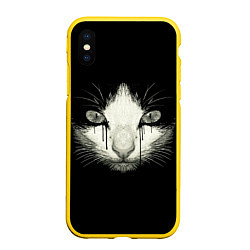 Чехол iPhone XS Max матовый ПЛАЧУЩИЙ КОТ, цвет: 3D-желтый